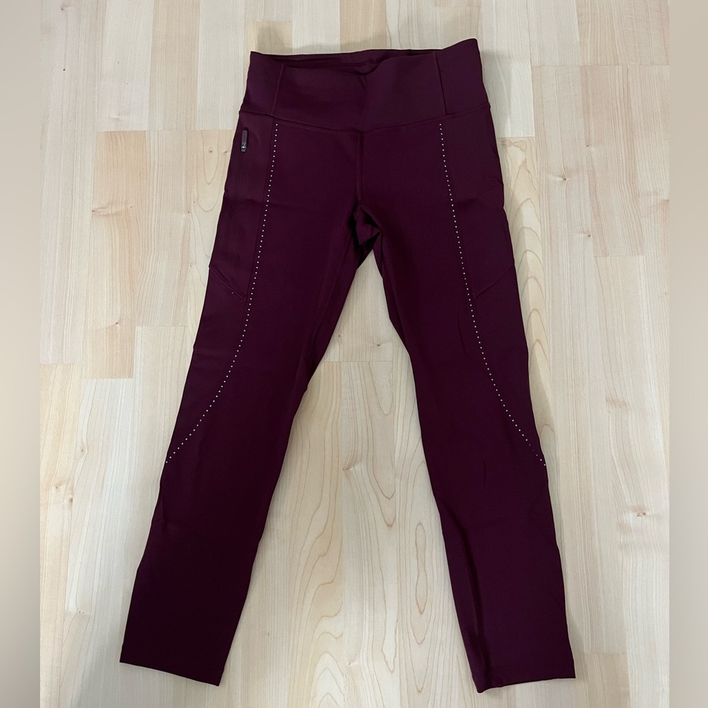 Maroon lululemon running leggings